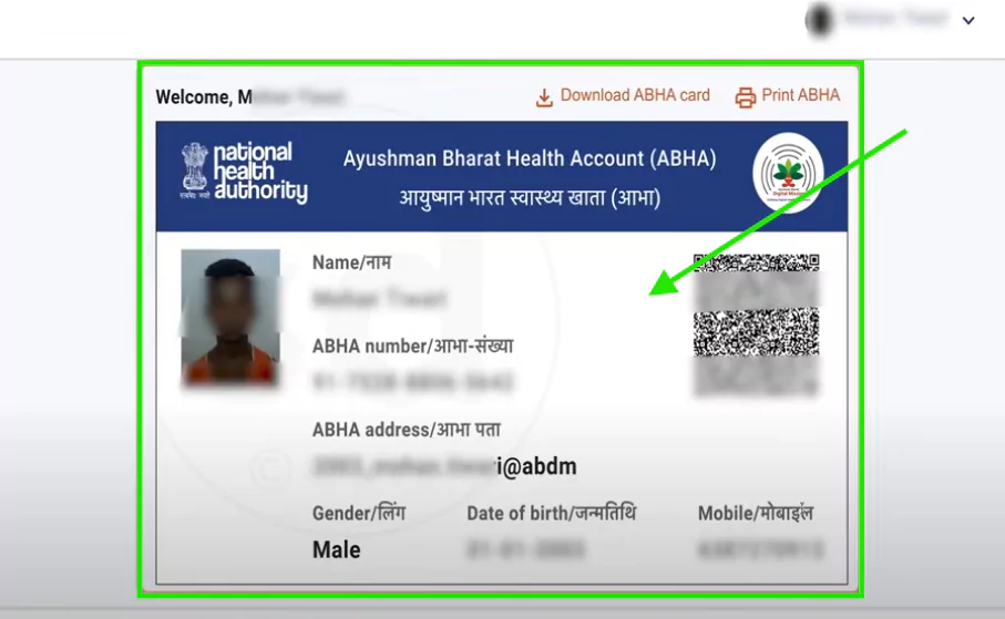 ABHA portal email confirmation link screen